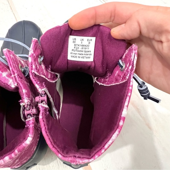 NEW Sperry Saltwater Ankle Rubber Duck Rain Snow Winter Boots Magenta Tie Dye - Picture 9 of 16